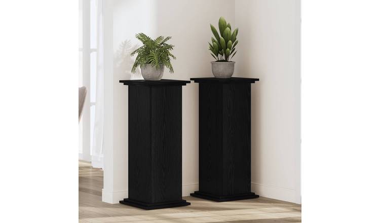 Walplus Engineered Wood Plant Stand - Black Oak - 33 x 33 x 100 cm