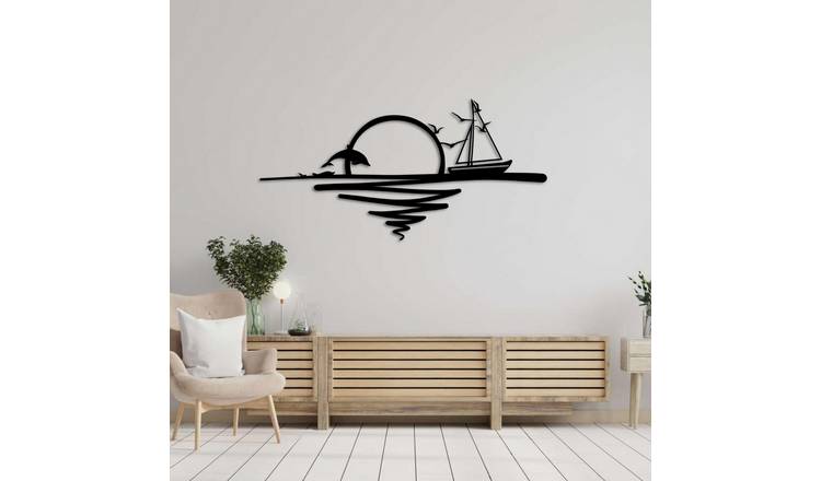 Decortie Metal Wall Art Sunrise Metal Wall Art - Black