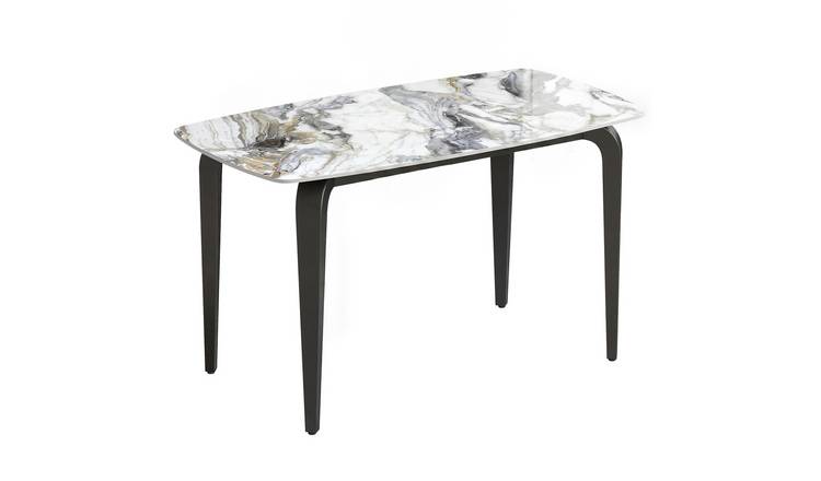 HOMCOM 4 Seater Sintered Stone Top Dining Table - White