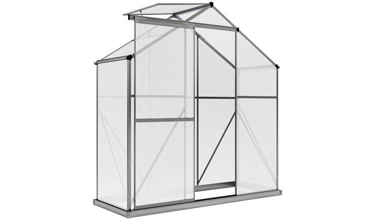 Outsunny Polycarbonate Aluminium Greenhouse – Dark Grey