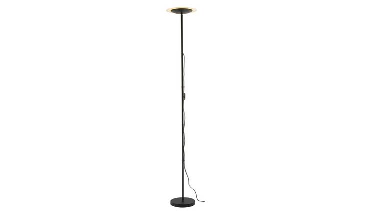 Happy Homewares LED Black Switched with Frosted White Floor Lamp - 25cm