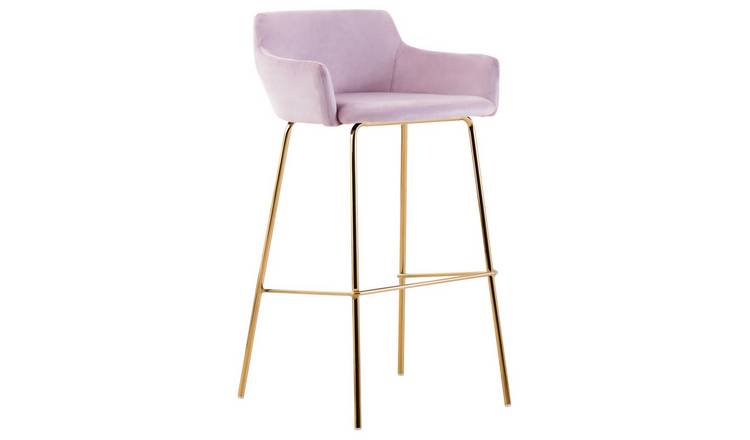 Orsina Tamzin Velvet Low Back Bar Chair – Pink & Gold