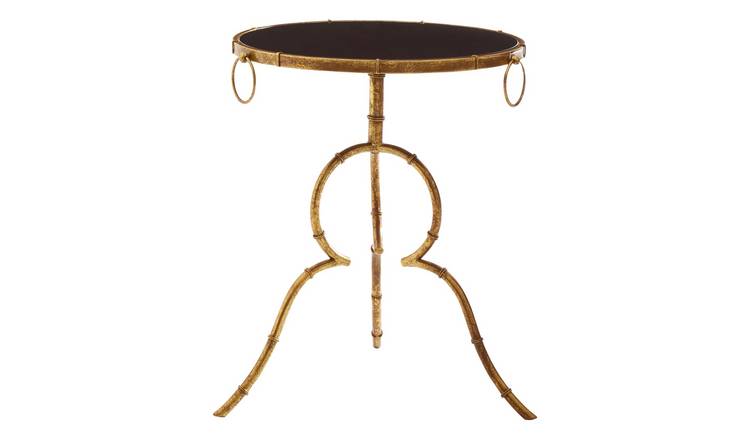 Orsina Tempered Glass Top Accent Table - Black and Gold