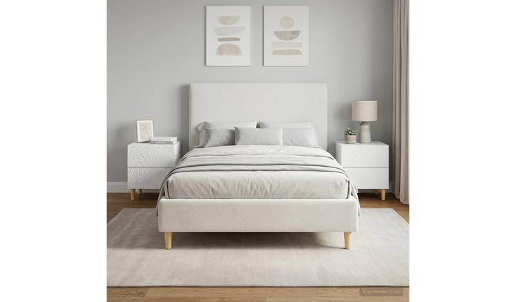 Walplus Pack of 2 Engineered Wood Bedside Table - White - 43 x 34.5 x 48 cm