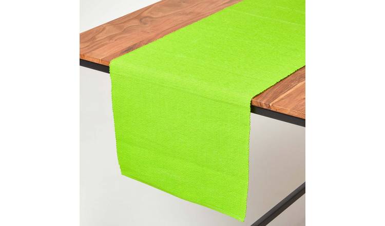 Homescapes Cotton Plain Table Runner - 44 x 178 cm - Lime