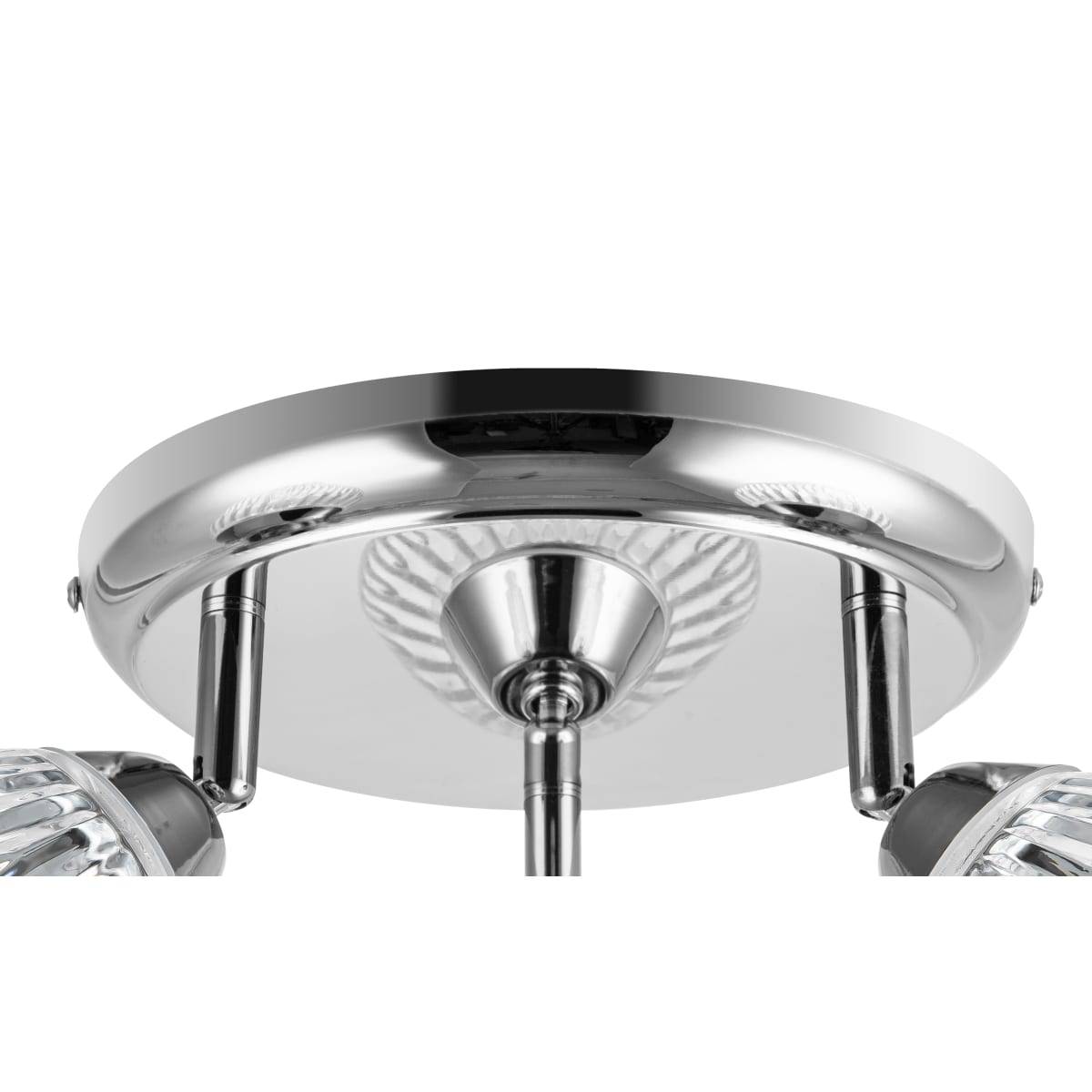 Cosylyte Athella Bathroom 3 Light Modern Ribbed Glass Spotlight - Chrome Base - Image 6