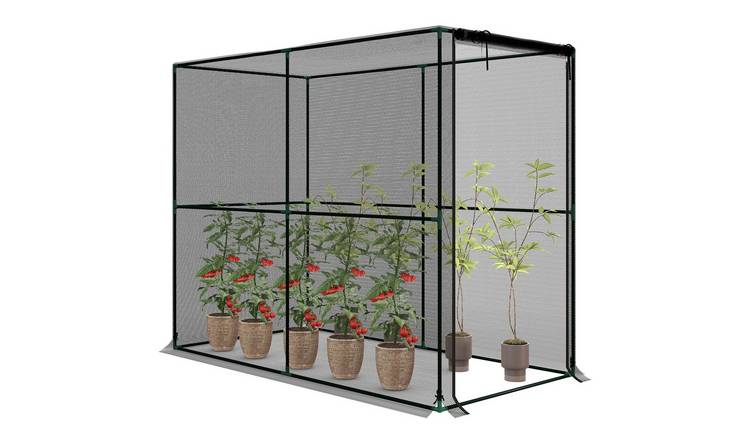 Outsunny Heavy Duty Fruit Cage Tent with Zipped Door – Black
