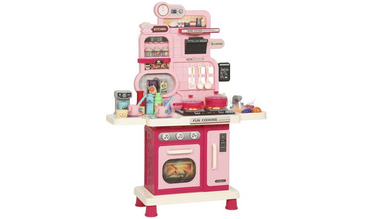 AIYAPLAY 3-6 Years 33 Piece Lights and Sounds Play Kitchen – Pink