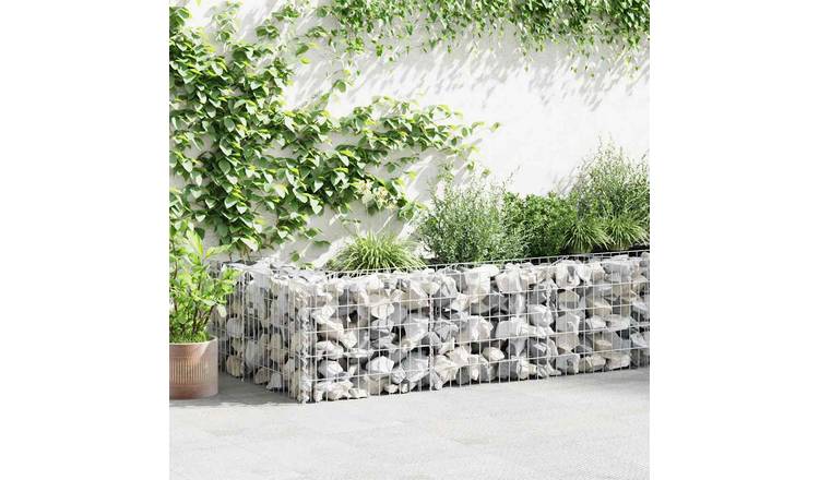 Walplus Galvanised Steel Gabion Basket - Silver - 300 x 30 x 50 cm