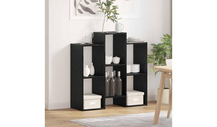 Walplus 3 Shelf Sideboard - Black Oak - 90 x 30 x 90 cm