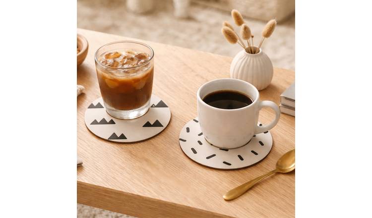 Orsina Set Of 4 Mimo Coasters - Black and White