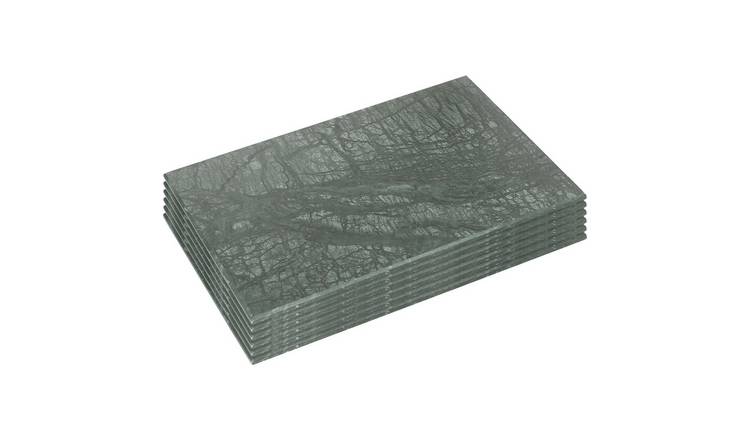Argon Tableware Rectangle Marble Placemats Pack of 6 - Green