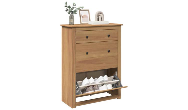 Walplus Solid Wood Shoe Cabinet - 80 x 35 x 105 cm