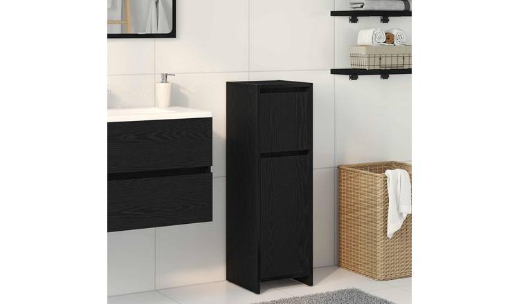 Walplus Engineered Wood Bathroom Cabinet - Black Oak - 30 x 30 x 95 cm