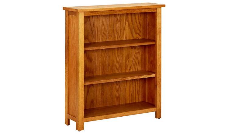 Walplus 3 Tier Solid Oak Bookcase - Brown - 70 x 22.5 x 82 cm