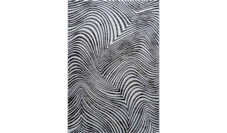 Mega Flooring Black Modern Abstract Rug - 160 x 230cm