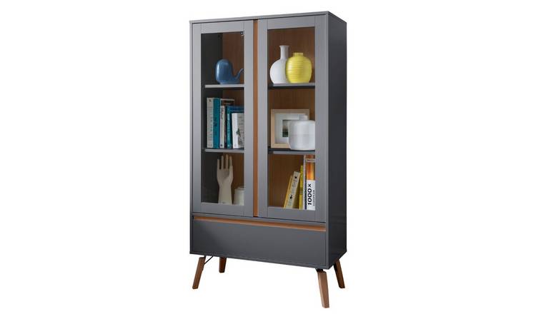 Noa & Nani Otto Display Cabinet Dresser With 1 Drawer - Grey & Natural Pine