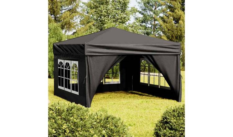 Walplus 3 x 3 m Folding Party Tent with Sidewalls - Black