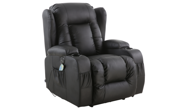 Furniture Online Caesar Electric Bonded Leather Recliner Heat & Massage Chair