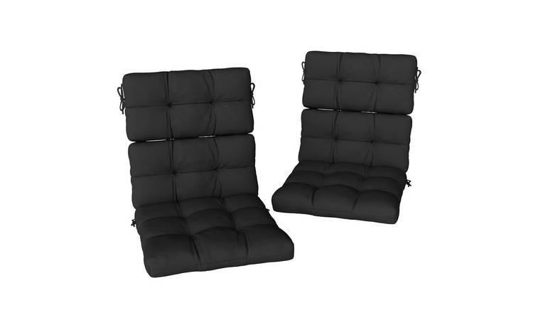 Outsunny 2 Piece Outdoor Water Repellent Chair Cushions - Black