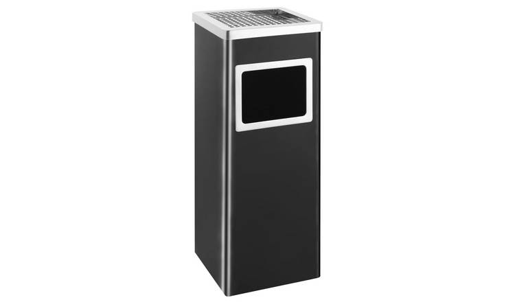 Walplus Steel Ashtray Dustbin Hotel 36 L - Black - 24 x 24 x 61 cm