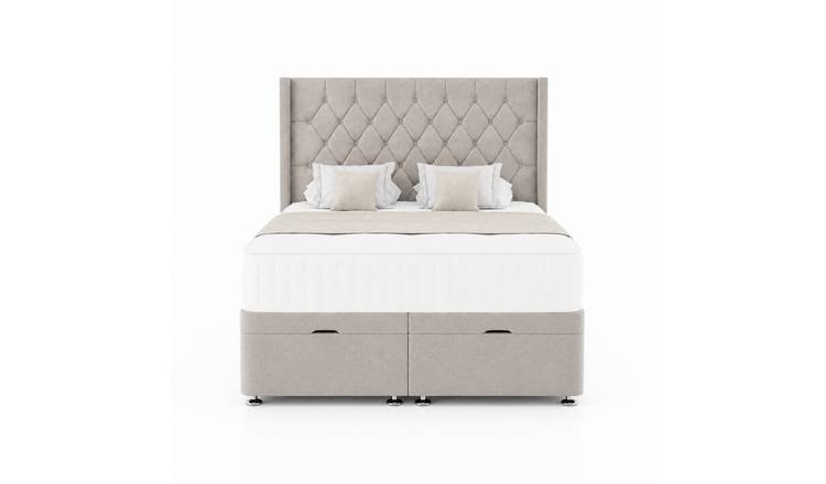 Comfy Deluxe Zoro 3ft Single Plush Velvet End Lift Ottoman Bed Set - Coffee