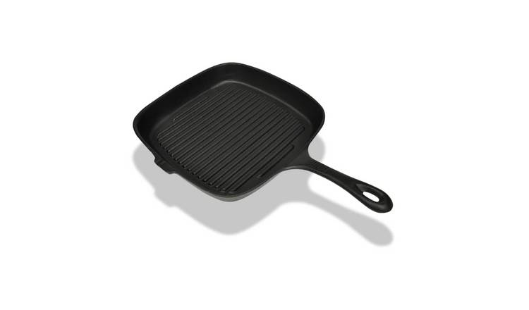 Walplus Cast Iron Grill Pan - 36.5 x 24.5 cm - Black