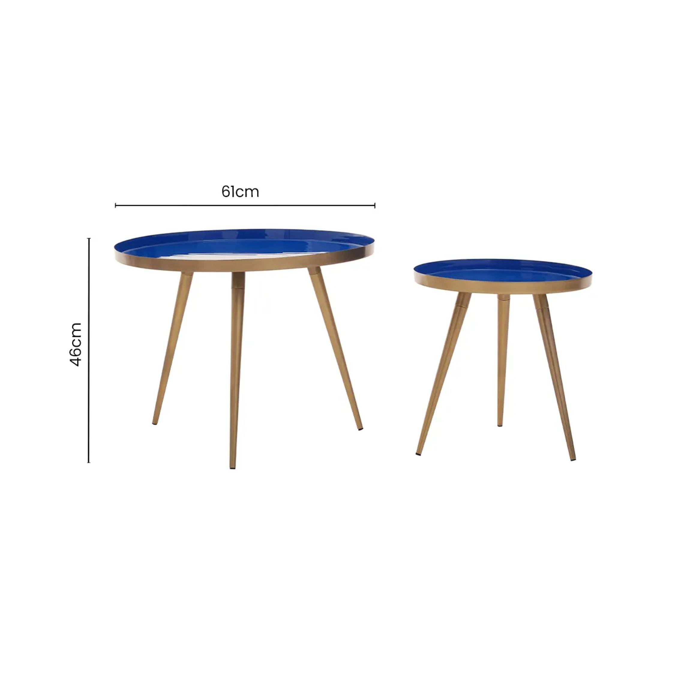 Orsina Amira Enamel Nest of Two Tables – Blue - Image 7