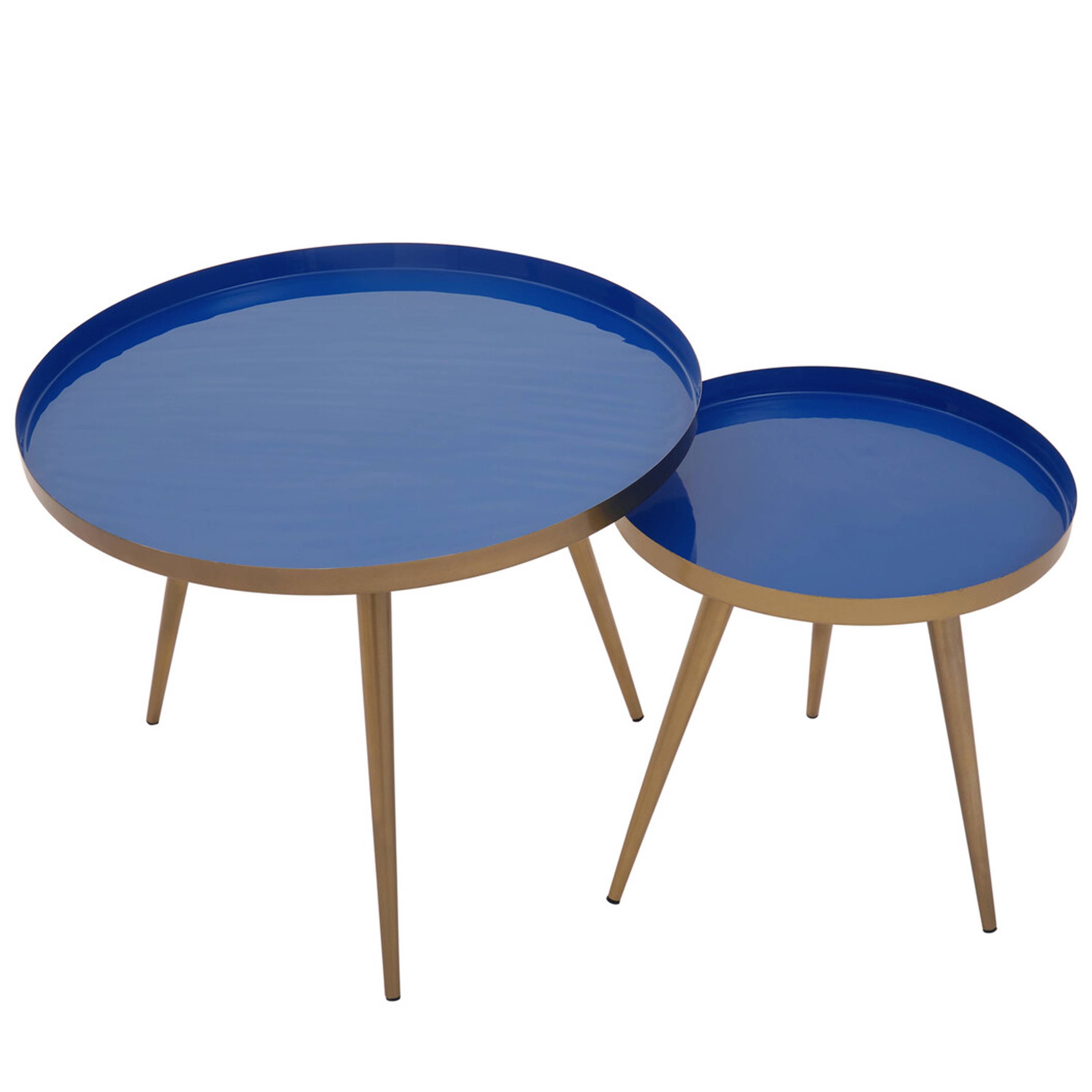Orsina Amira Enamel Nest of Two Tables – Blue - Image 1