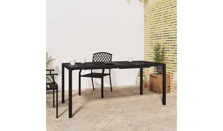 Walplus Steel Garden Table - Anthracite - 165 x 80 x 72 cm