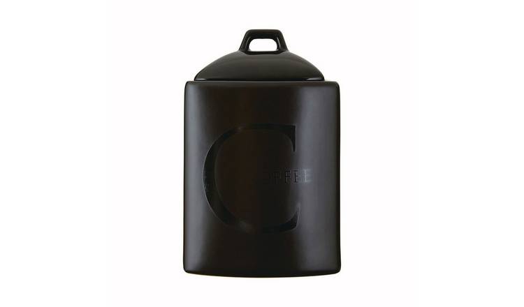 Orsina Text Stoneware Coffee Canister – Black
