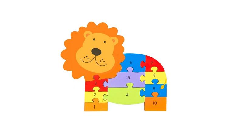 Orange Tree Toys Wooden Lion Number Puzzle