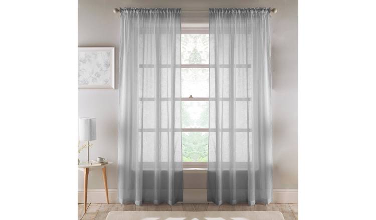 Tyrone Textiles Eden Plain Recycled Voile Panels - 140 x 122cm - Silver