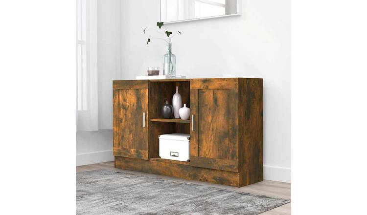 Walplus Engineered Wood Sideboard - Smoked Oak - 120 x 30.5 x 70 cm