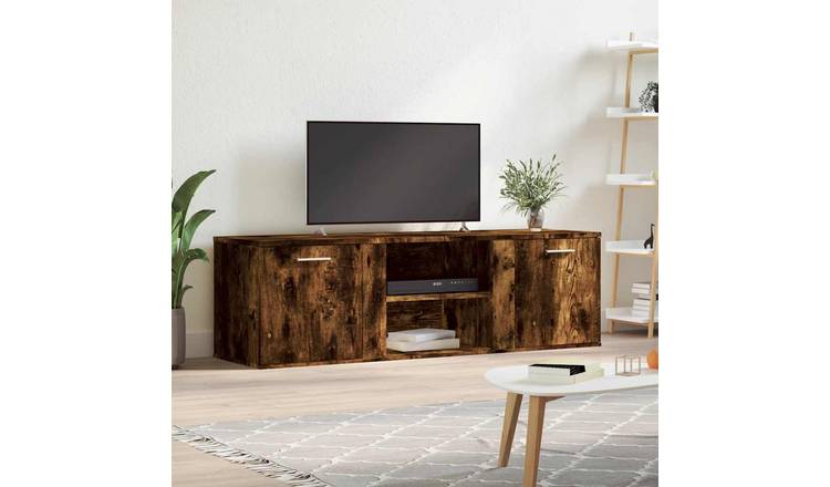 Walplus Engineered Wood TV Cabinet - Dark Oak - 120 x 34 x 37 cm