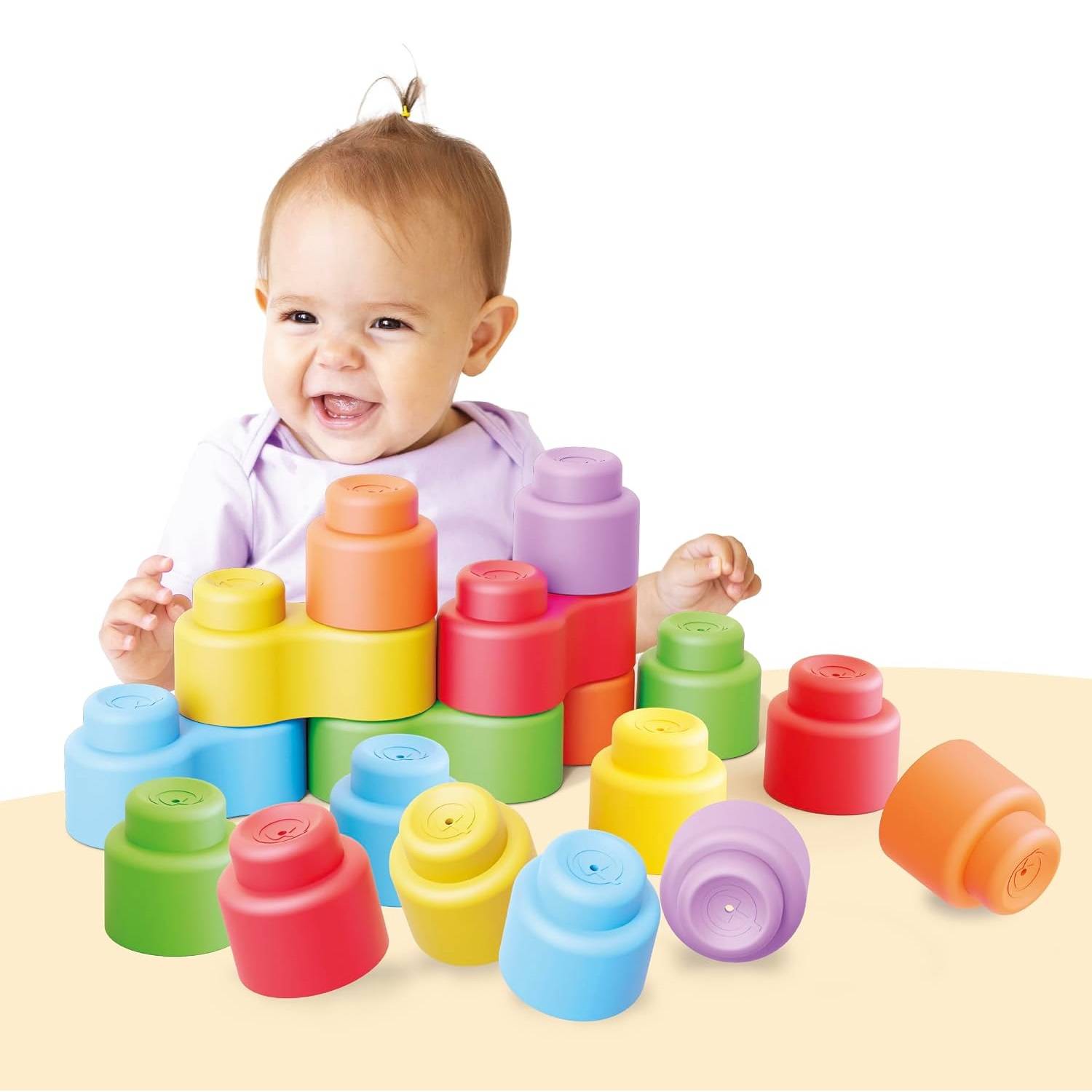 Quercetti Momy Soft 28 Blocks Set Baby Toddler Toy - Image 3