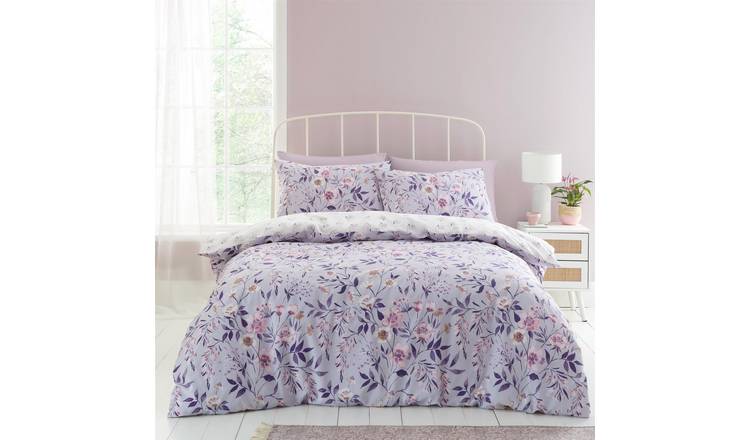 Catherine Lansfield Isadora Floral Duvet Cover Set - Single - Lilac