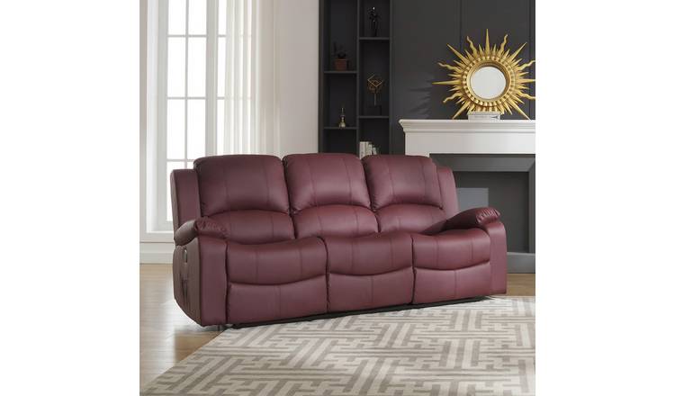 Artemis Home Glendale 3 Seat Electric Reclining Sofa - Burgundy