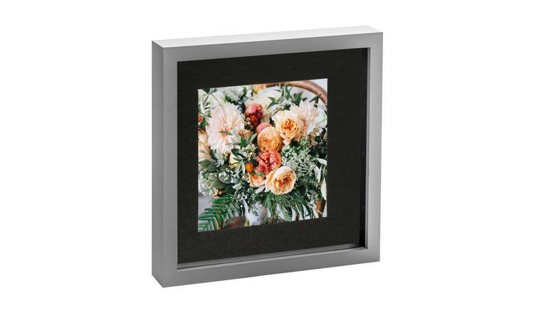 Nicola Spring 3D Box Photo Frame - 10 x 10" with Mount - Grey