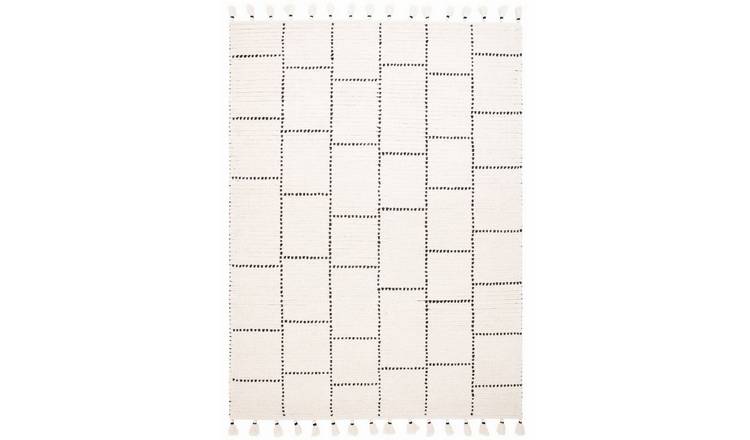 Mega Flooring White Kilim Geometric Rug - 120 x 170cm