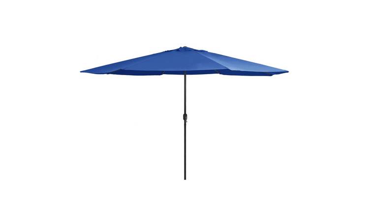 Walplus Polyester Garden Parasol - Azure Blue - 390 x 247 cm