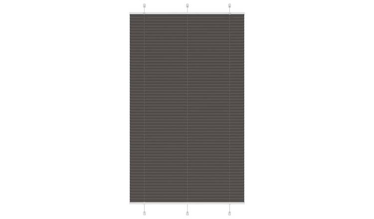 Walplus Polyester Pleated Blind - Black - 115 x 200 cm