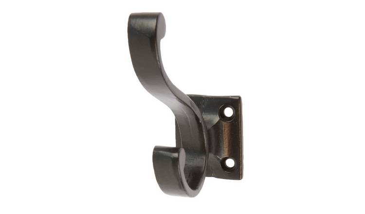 Hammer & Tongs Square Back Hat & Coat Hook - Black