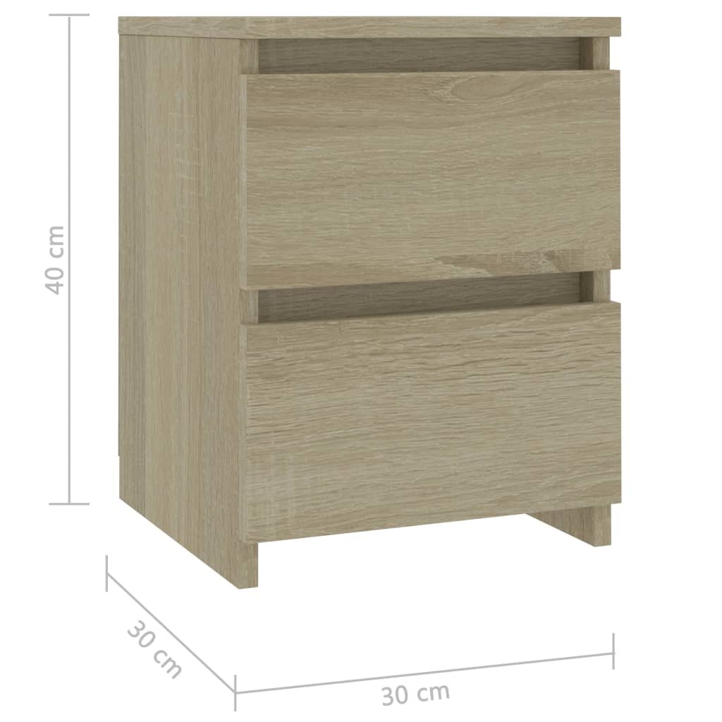 Walplus Engineered Wood Bedside Cabinet - Light Oak - 30 x 30 x 40 cm - Image 6