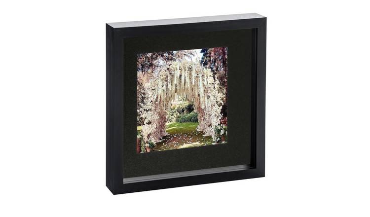 Nicola Spring 3D Box Photo Frame - 10 x 10" with Mount - Black/Black