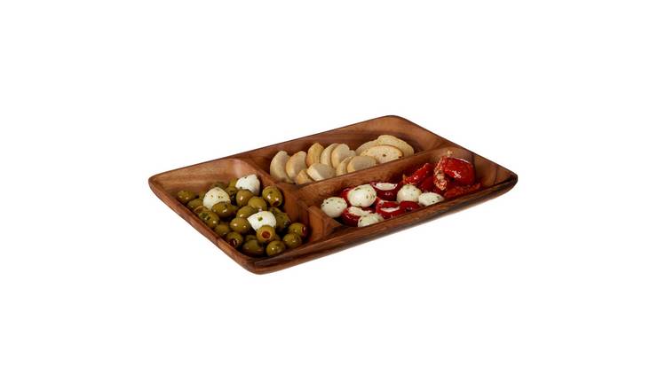 Orsina Kora Three Section Serving Dish in Acacia Wood