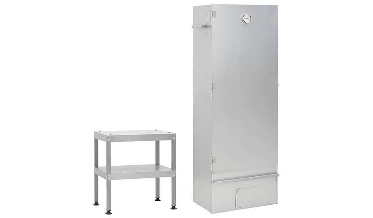 Walplus Galvanised Steel BBQ Oven Smoker with Table - 44.5 x 29 x 110 cm