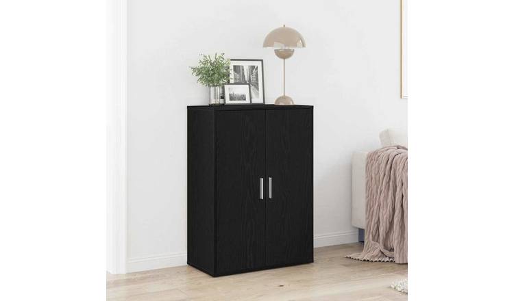 Walplus 2 Door Rectangular Sideboard - Black Oak - 60 x 31 x 84 cm