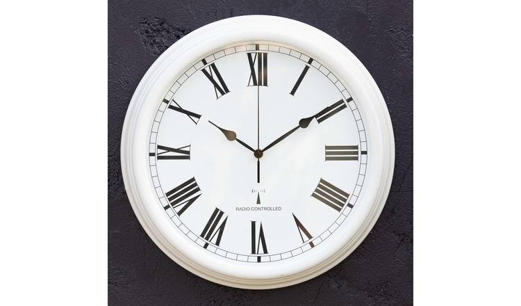 Primrose Radio Controlled 38cm Perfect Time Outdoor Garden Clock - White