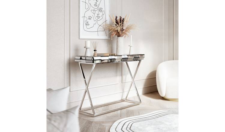 CARME Home Knightsbridge Console Table - Grey/Silver